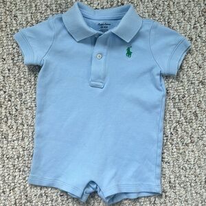 Ralph Lauren light blue short romper 3 months